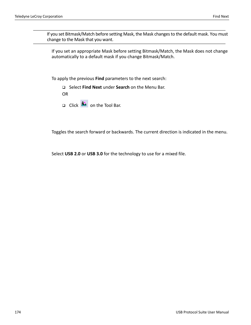 9 find next, 10 search direction, 11 protocol | Teledyne LeCroy USB Protocol Suite User Manual (Voyager_Advisor T3_Mercury) User Manual | Page 174 / 414