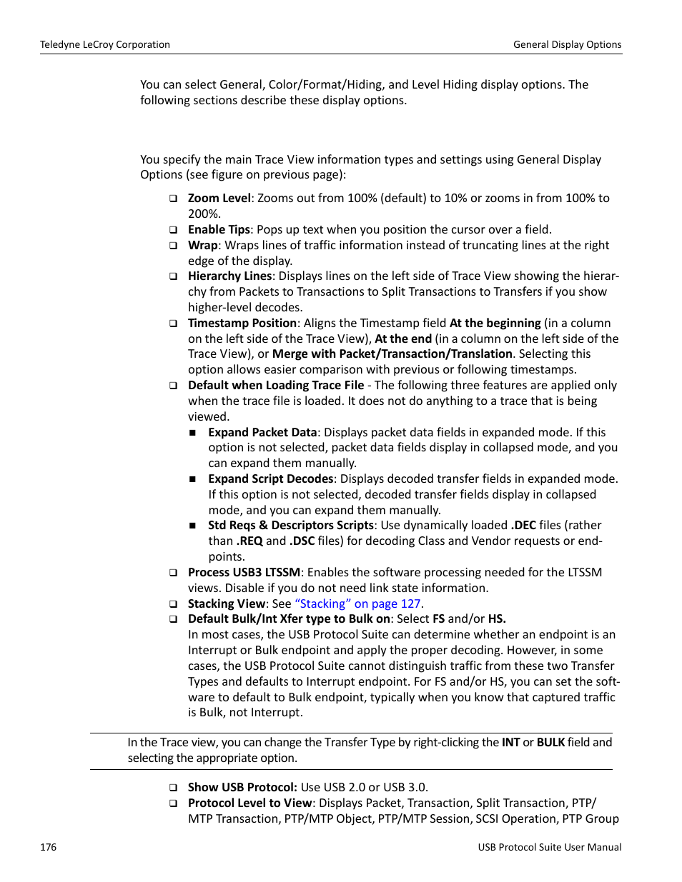 1 general display options | Teledyne LeCroy USB Protocol Suite User Manual (Voyager_Advisor T3_Mercury) User Manual | Page 176 / 414