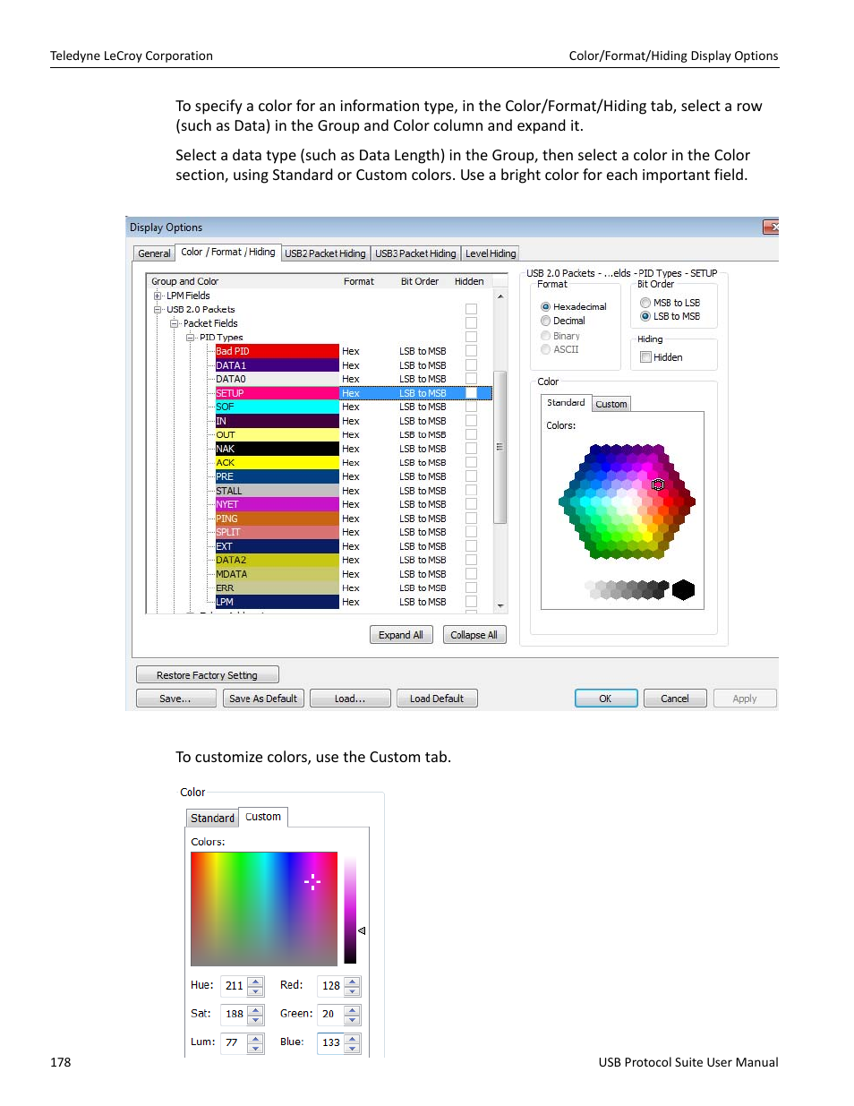 Teledyne LeCroy USB Protocol Suite User Manual (Voyager_Advisor T3_Mercury) User Manual | Page 178 / 414