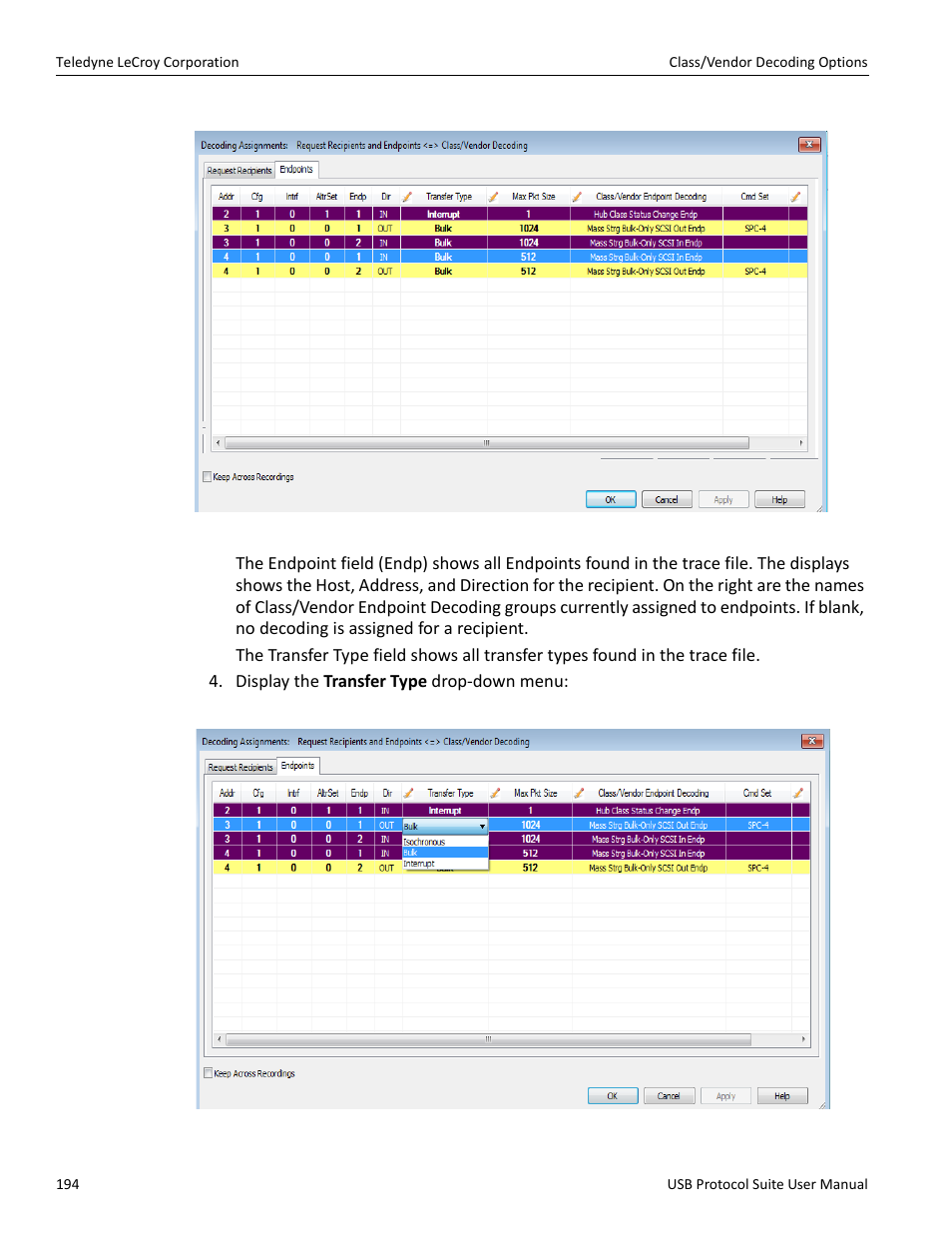 Teledyne LeCroy USB Protocol Suite User Manual (Voyager_Advisor T3_Mercury) User Manual | Page 194 / 414