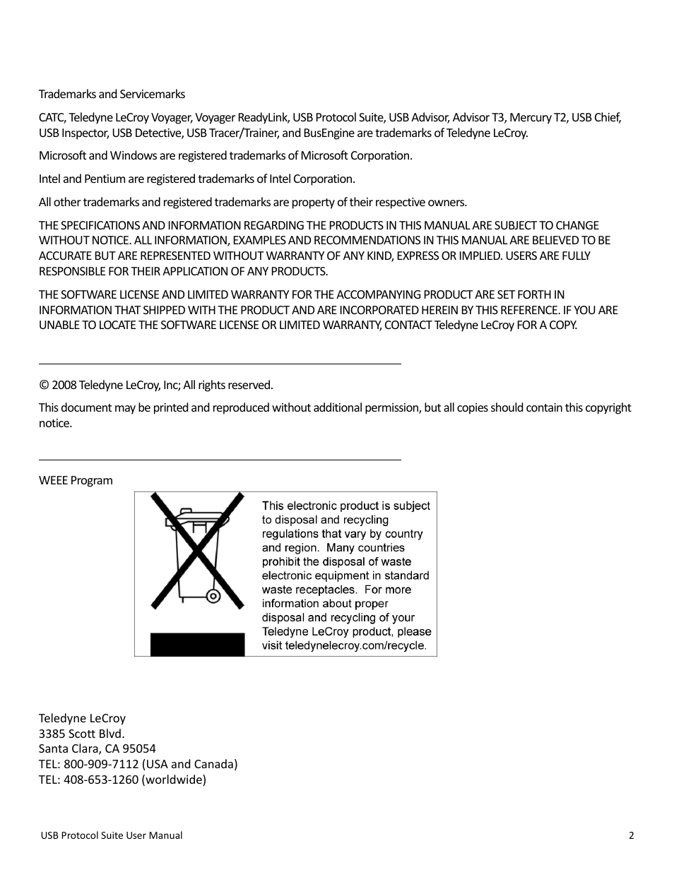 Teledyne LeCroy USB Protocol Suite User Manual (Voyager_Advisor T3_Mercury) User Manual | Page 2 / 414