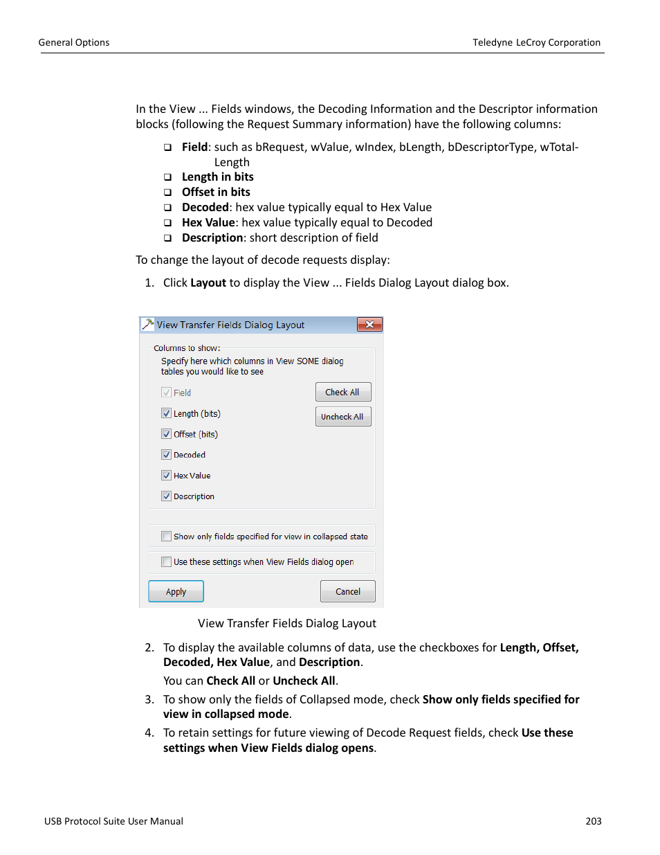 7 changing the layout of decode requests | Teledyne LeCroy USB Protocol Suite User Manual (Voyager_Advisor T3_Mercury) User Manual | Page 203 / 414