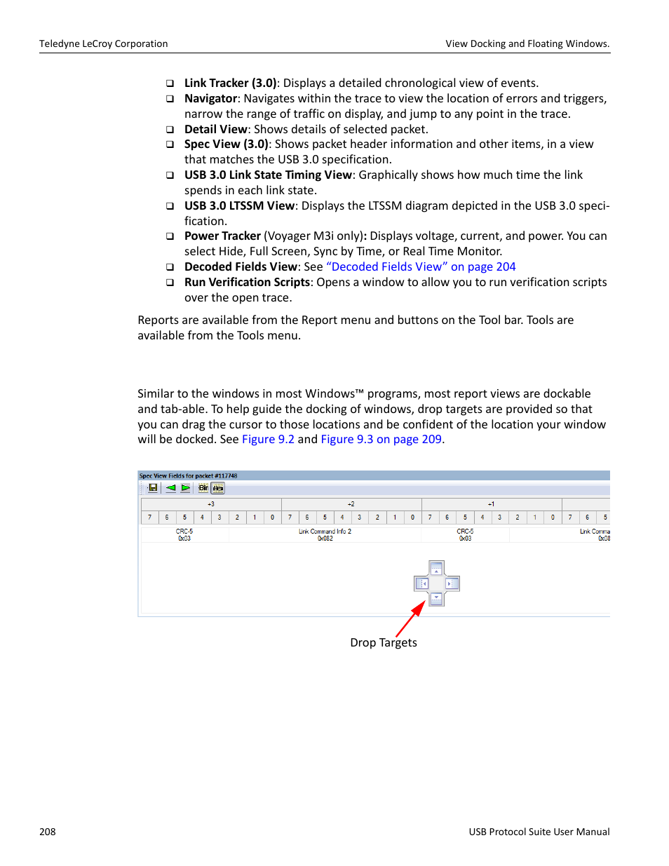 1 view docking and floating windows | Teledyne LeCroy USB Protocol Suite User Manual (Voyager_Advisor T3_Mercury) User Manual | Page 208 / 414