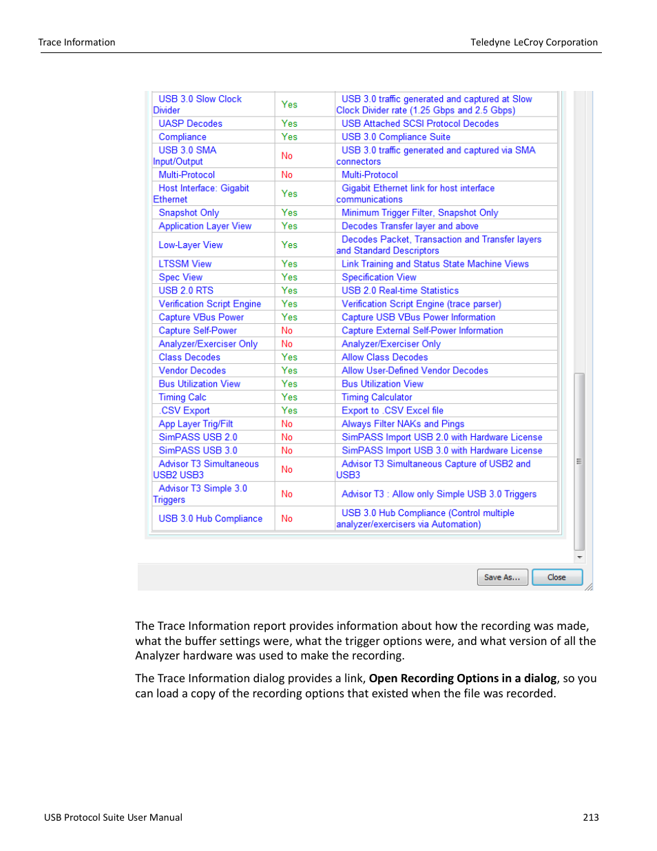 Teledyne LeCroy USB Protocol Suite User Manual (Voyager_Advisor T3_Mercury) User Manual | Page 213 / 414