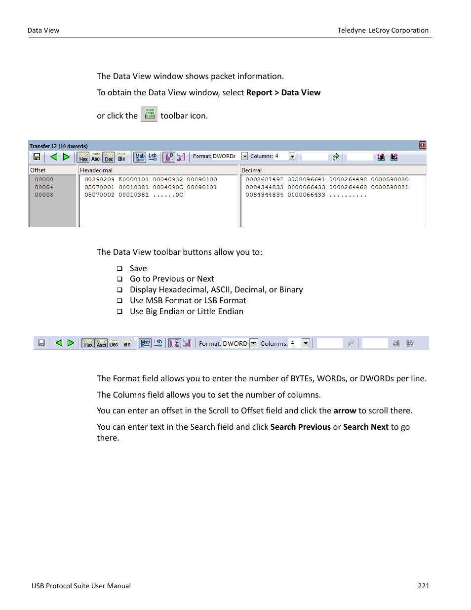5 data view | Teledyne LeCroy USB Protocol Suite User Manual (Voyager_Advisor T3_Mercury) User Manual | Page 221 / 414