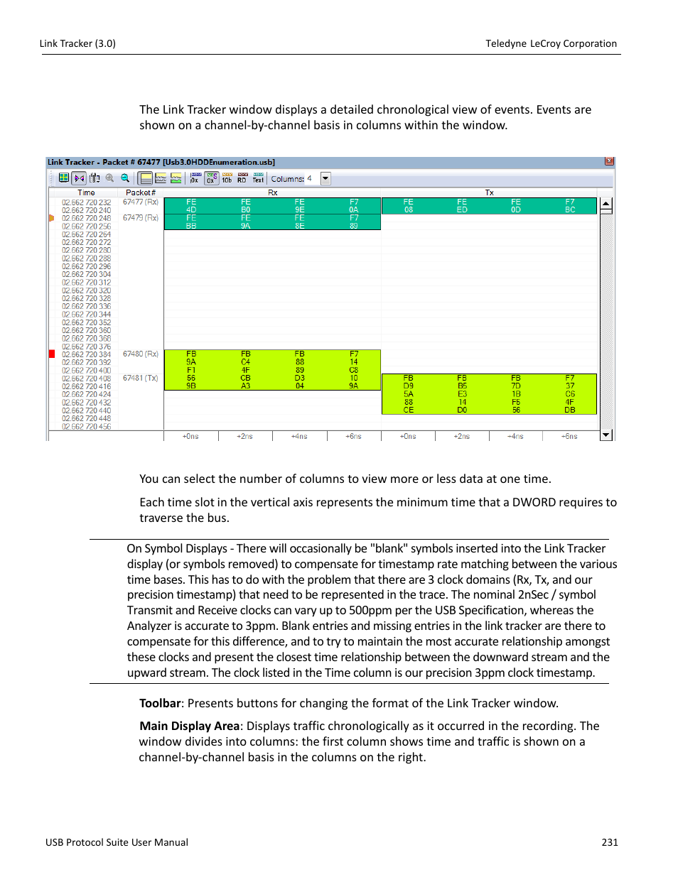 8 link tracker (3.0), Link tracker (3.0)” on | Teledyne LeCroy USB Protocol Suite User Manual (Voyager_Advisor T3_Mercury) User Manual | Page 231 / 414