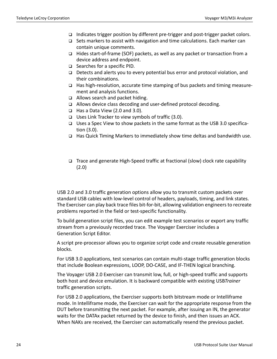 4 hi-speed slow clock, 5 traffic generation | Teledyne LeCroy USB Protocol Suite User Manual (Voyager_Advisor T3_Mercury) User Manual | Page 24 / 414