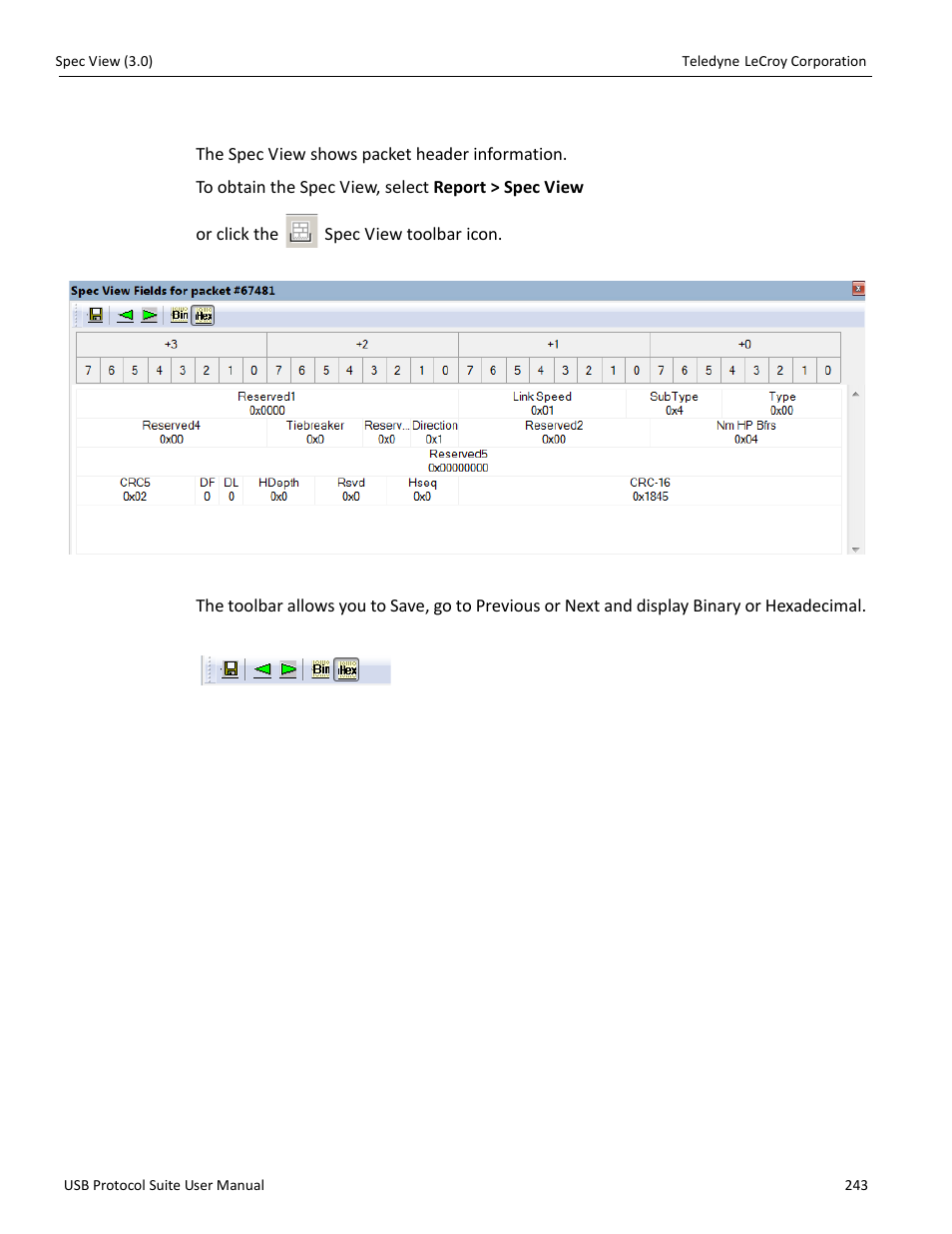 11 spec view (3.0), Spec view (3.0)” on | Teledyne LeCroy USB Protocol Suite User Manual (Voyager_Advisor T3_Mercury) User Manual | Page 243 / 414