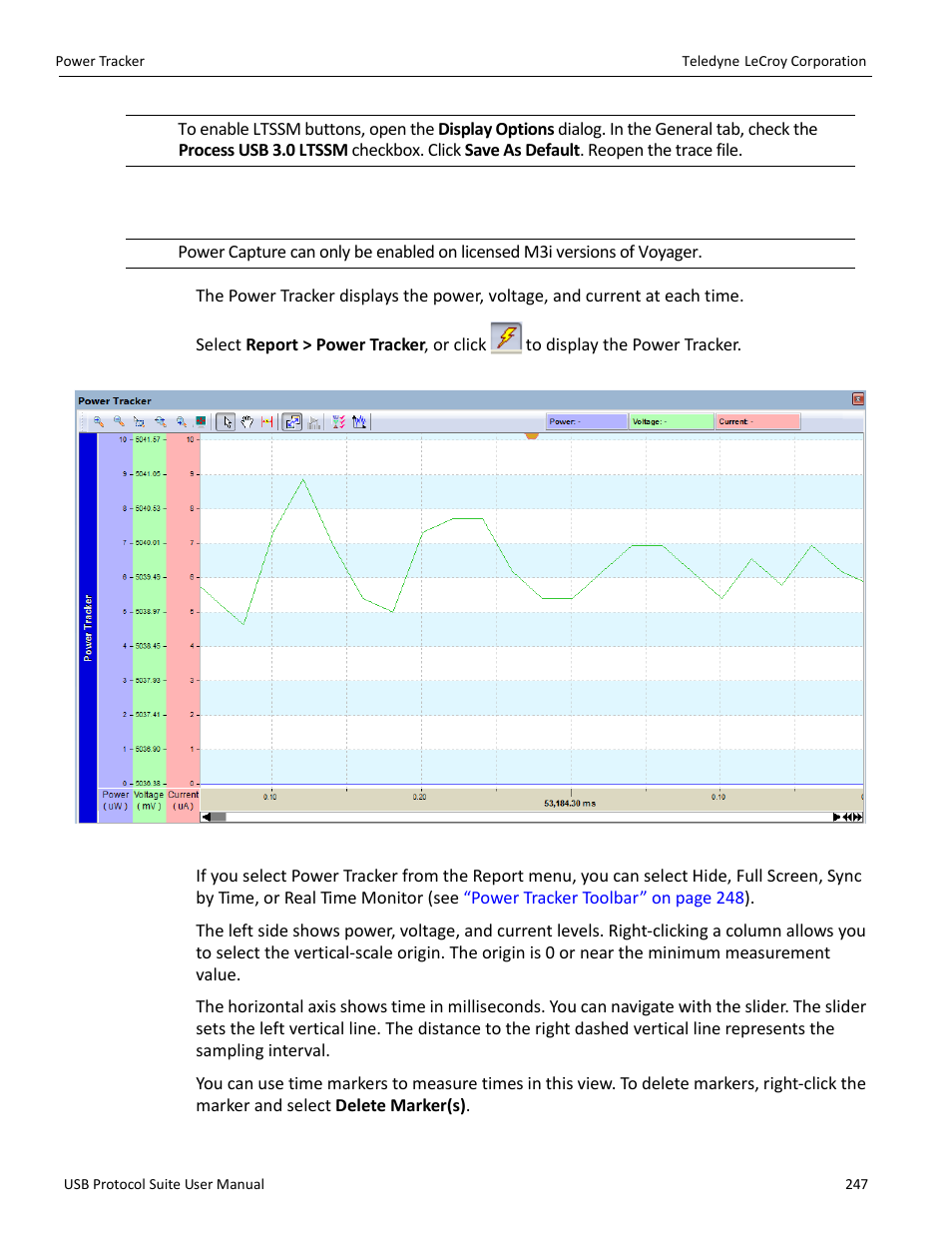 13 power tracker | Teledyne LeCroy USB Protocol Suite User Manual (Voyager_Advisor T3_Mercury) User Manual | Page 247 / 414