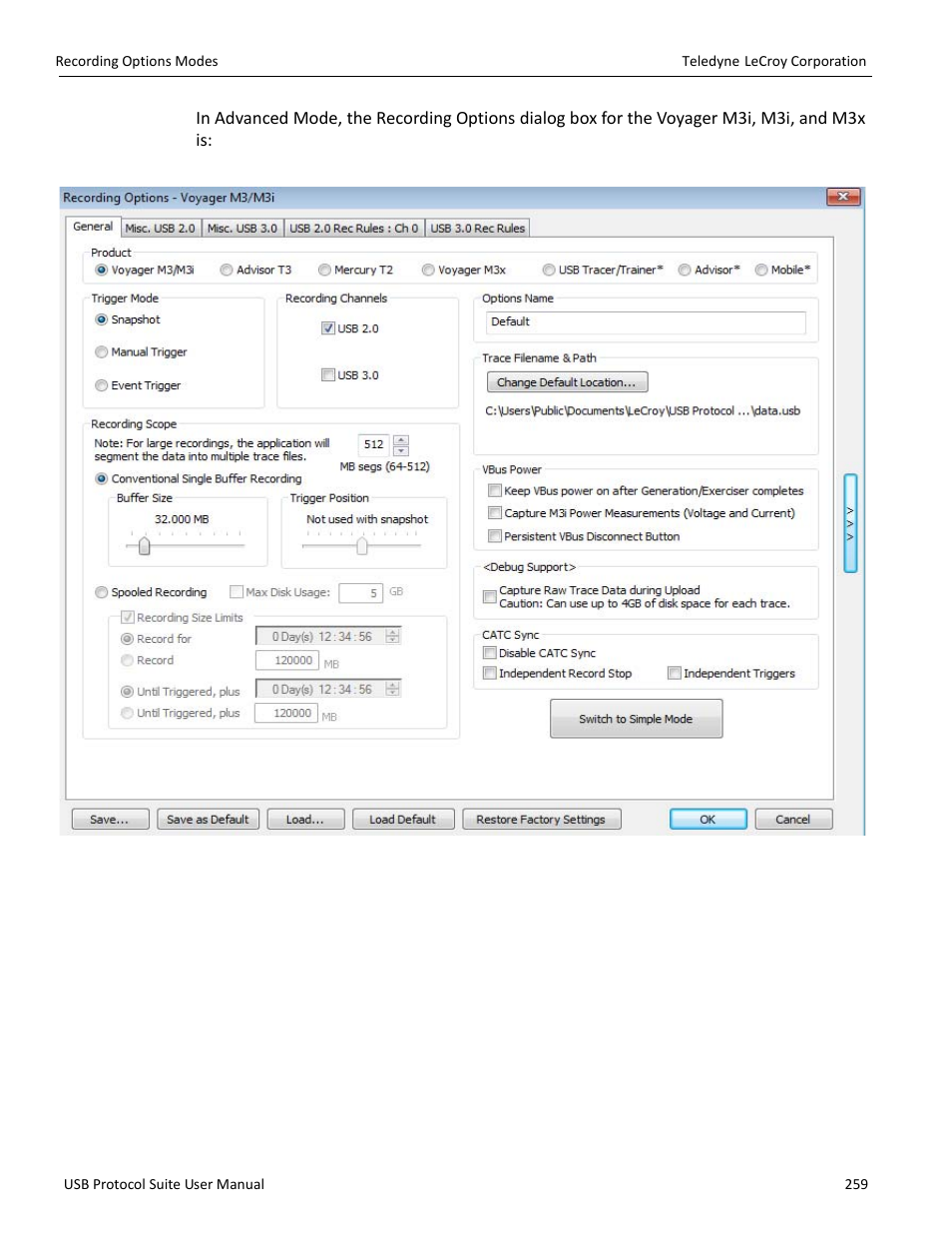 Teledyne LeCroy USB Protocol Suite User Manual (Voyager_Advisor T3_Mercury) User Manual | Page 259 / 414