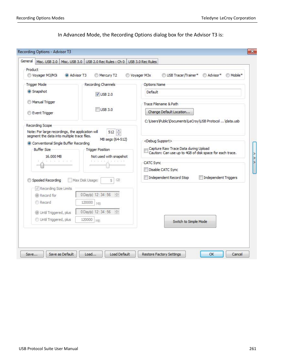 Teledyne LeCroy USB Protocol Suite User Manual (Voyager_Advisor T3_Mercury) User Manual | Page 261 / 414