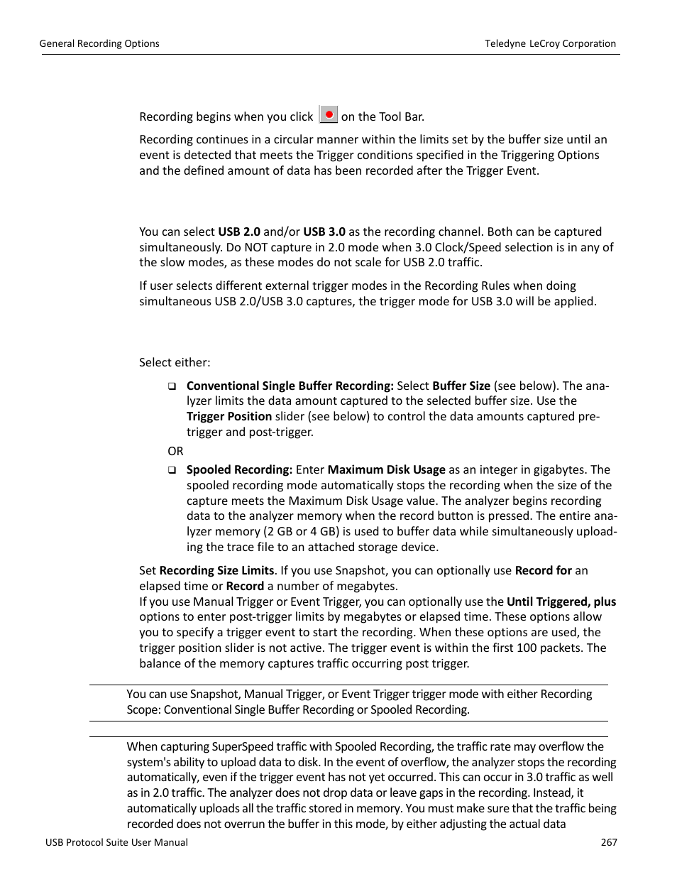 Event trigger, 3 recording channels (voyager and advisor t3) | Teledyne LeCroy USB Protocol Suite User Manual (Voyager_Advisor T3_Mercury) User Manual | Page 267 / 414