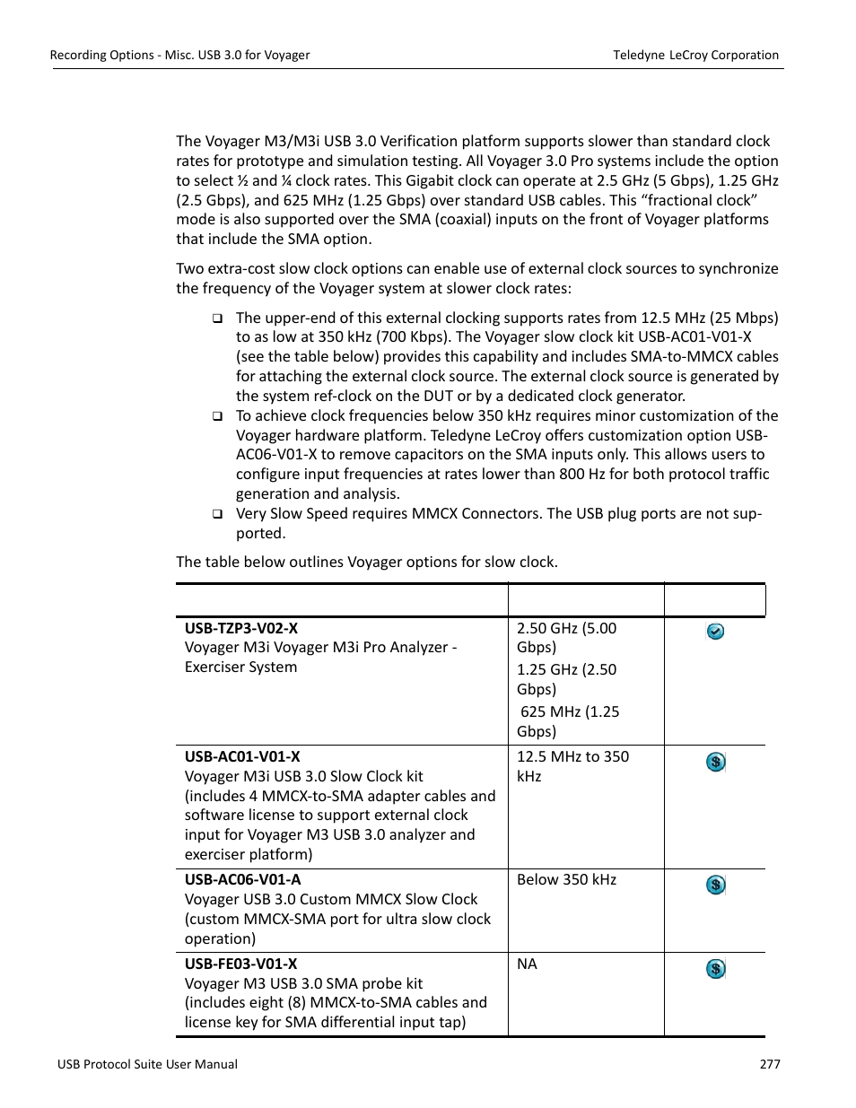 1 very slow clock usage (voyager m3/m3i only) | Teledyne LeCroy USB Protocol Suite User Manual (Voyager_Advisor T3_Mercury) User Manual | Page 277 / 414