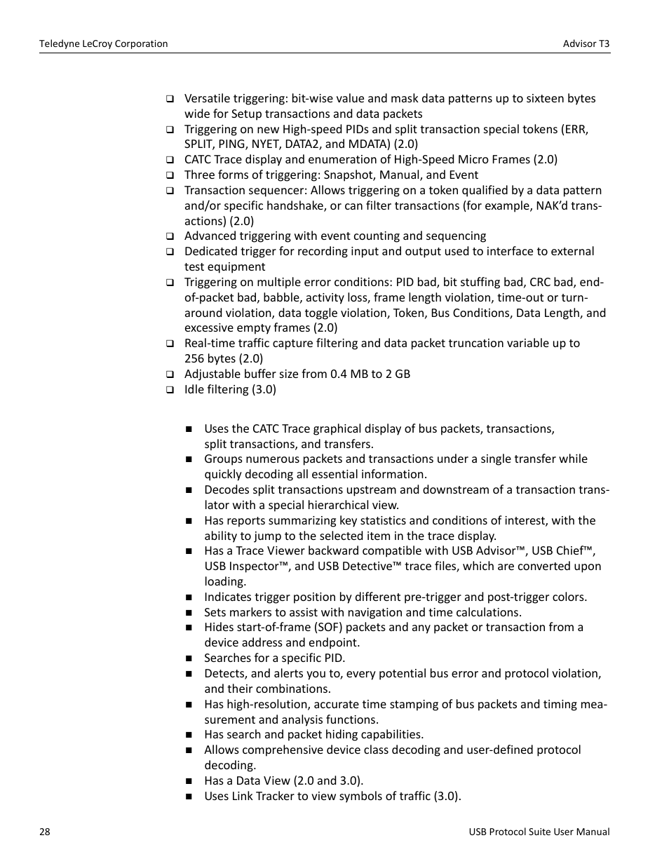 Recording options, Display options | Teledyne LeCroy USB Protocol Suite User Manual (Voyager_Advisor T3_Mercury) User Manual | Page 28 / 414