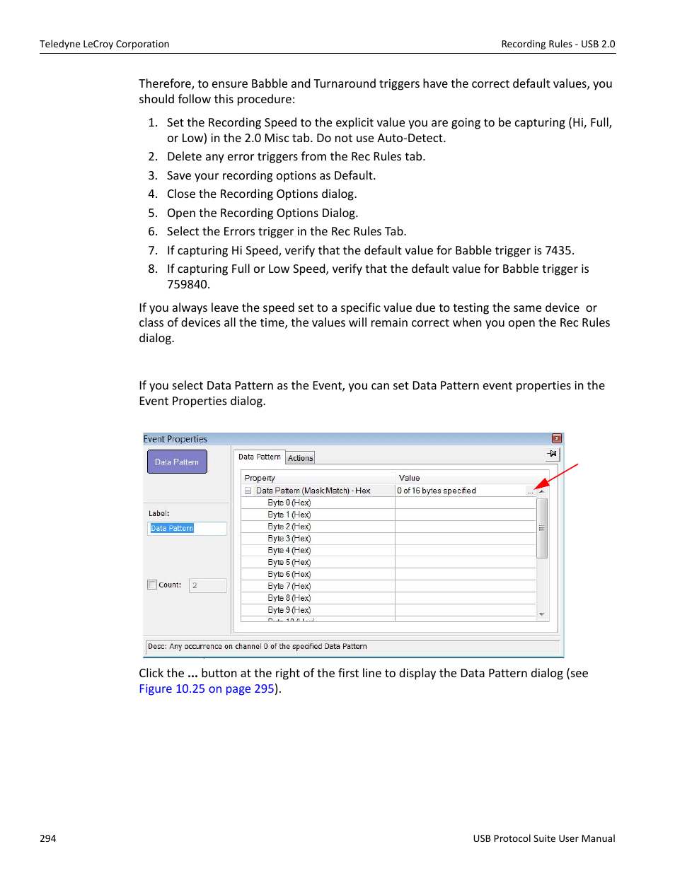 Data pattern mask and match | Teledyne LeCroy USB Protocol Suite User Manual (Voyager_Advisor T3_Mercury) User Manual | Page 294 / 414