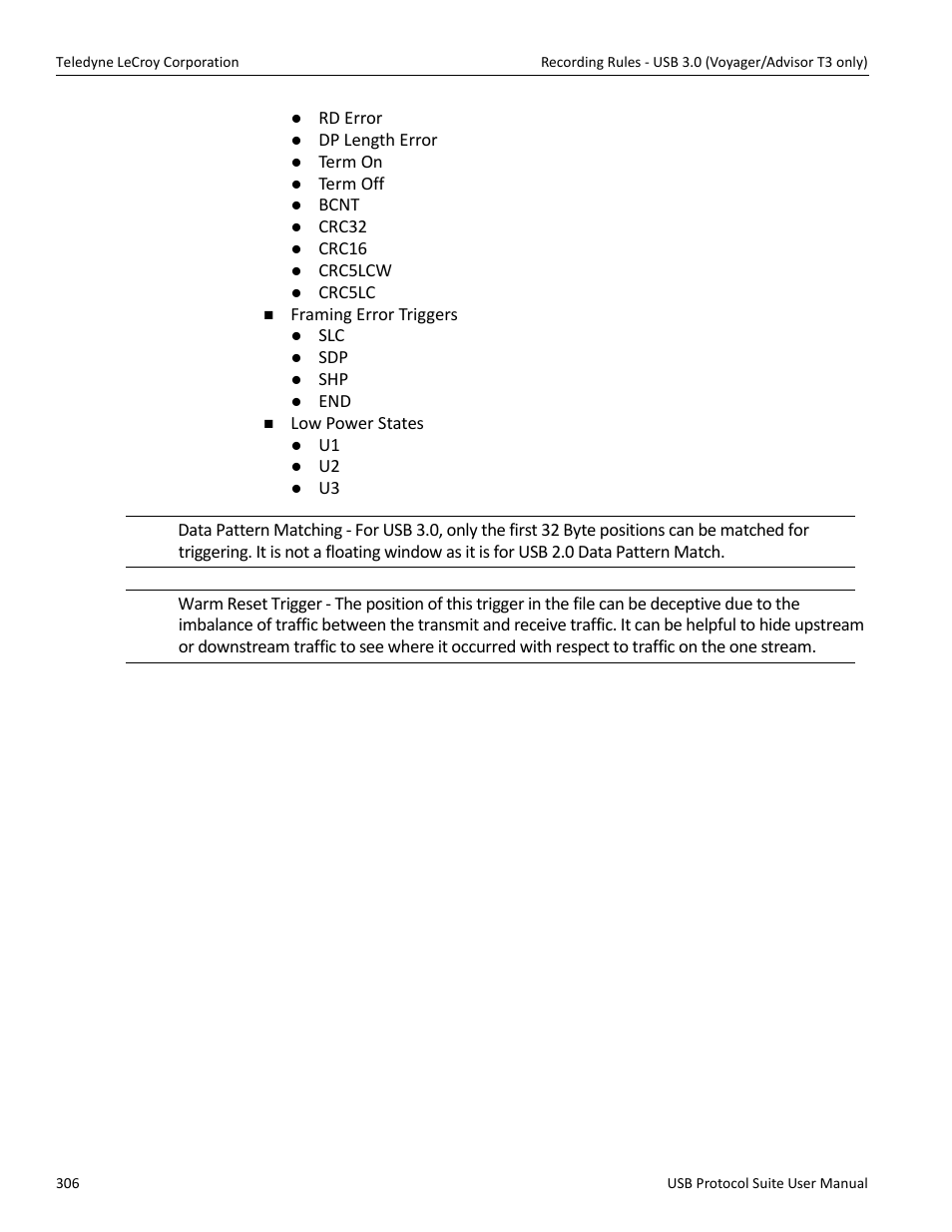 Teledyne LeCroy USB Protocol Suite User Manual (Voyager_Advisor T3_Mercury) User Manual | Page 306 / 414