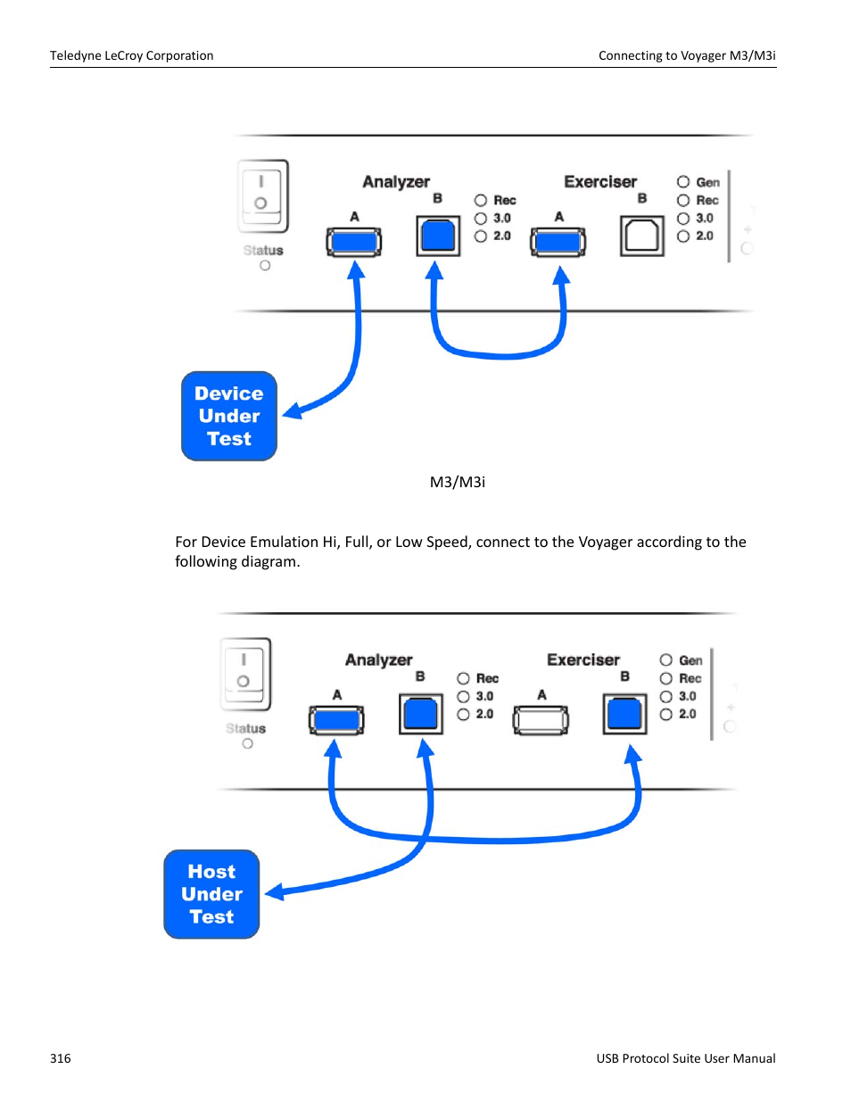 Hi/full/low speed device emulation | Teledyne LeCroy USB Protocol Suite User Manual (Voyager_Advisor T3_Mercury) User Manual | Page 316 / 414