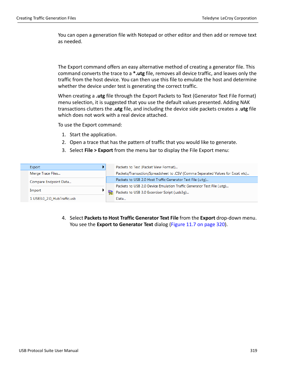 Teledyne LeCroy USB Protocol Suite User Manual (Voyager_Advisor T3_Mercury) User Manual | Page 319 / 414