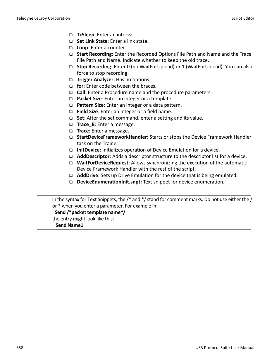 Teledyne LeCroy USB Protocol Suite User Manual (Voyager_Advisor T3_Mercury) User Manual | Page 358 / 414