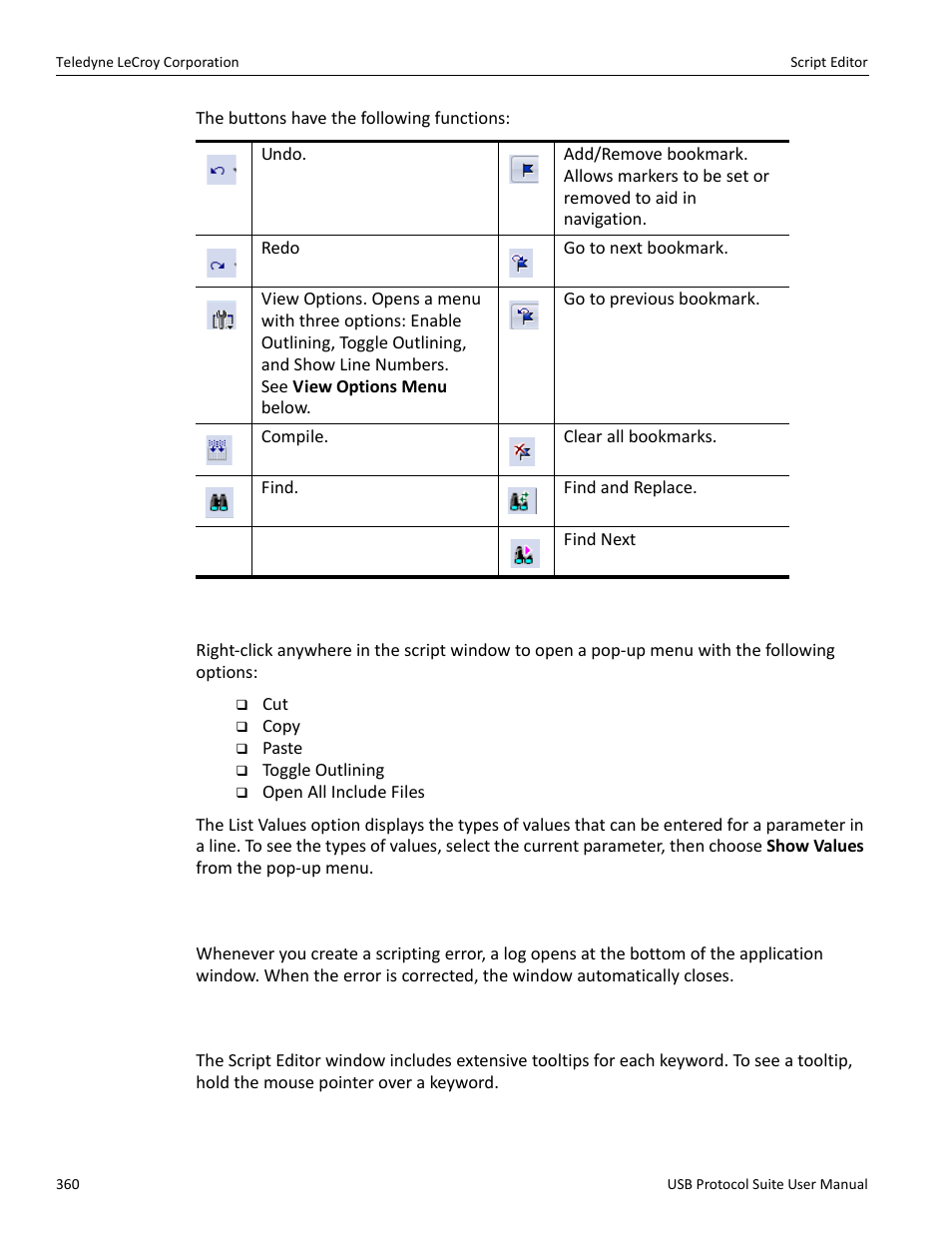 15 pop-up menu, 16 error log, 17 tooltips | Teledyne LeCroy USB Protocol Suite User Manual (Voyager_Advisor T3_Mercury) User Manual | Page 360 / 414