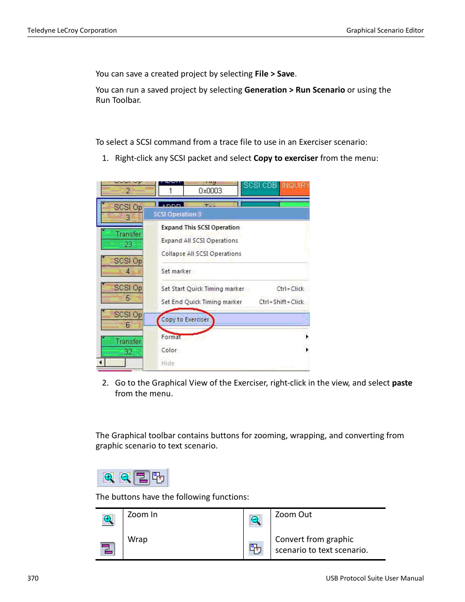 Save, 5 graphical toolbar | Teledyne LeCroy USB Protocol Suite User Manual (Voyager_Advisor T3_Mercury) User Manual | Page 370 / 414