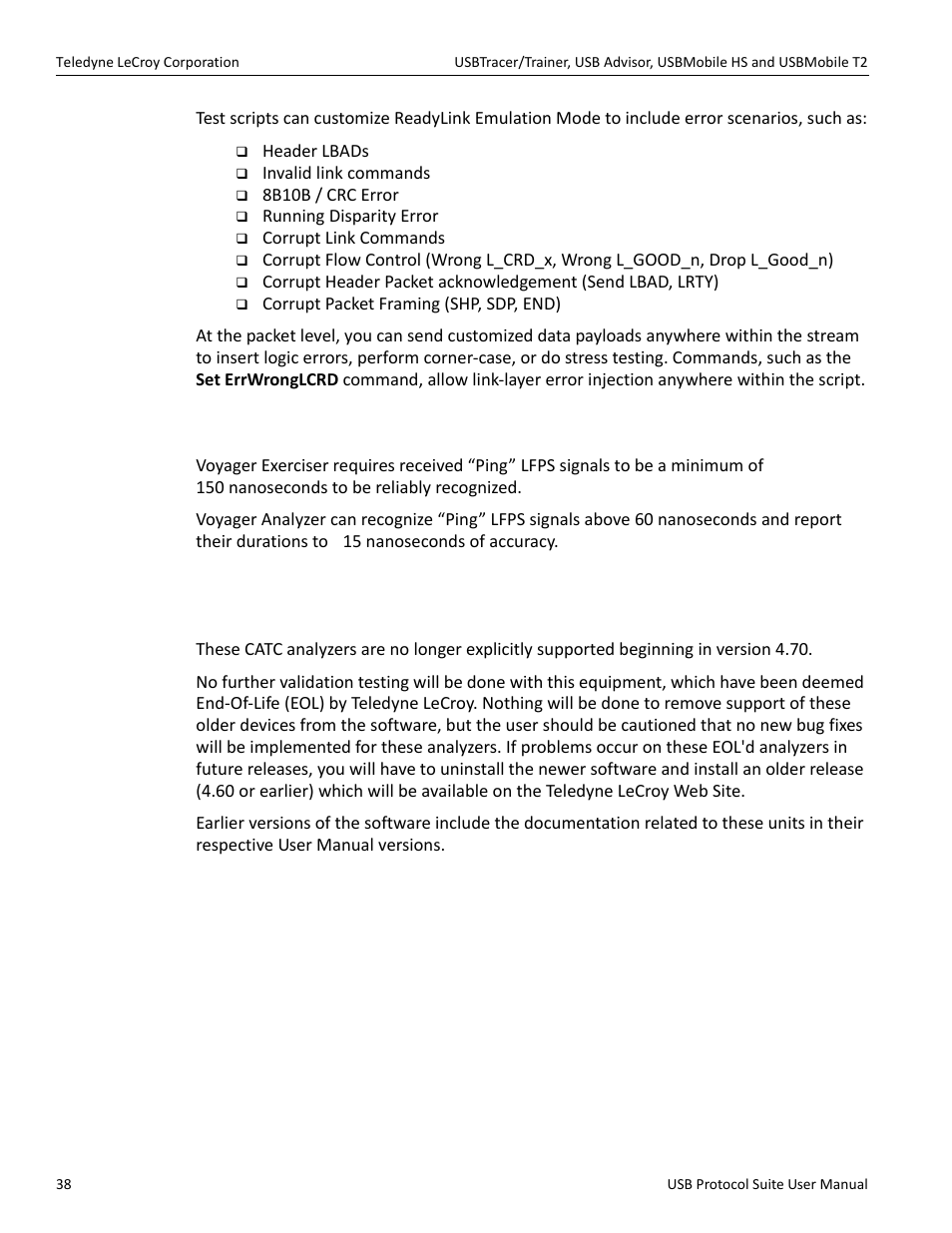 5 notes on lfps signals | Teledyne LeCroy USB Protocol Suite User Manual (Voyager_Advisor T3_Mercury) User Manual | Page 38 / 414