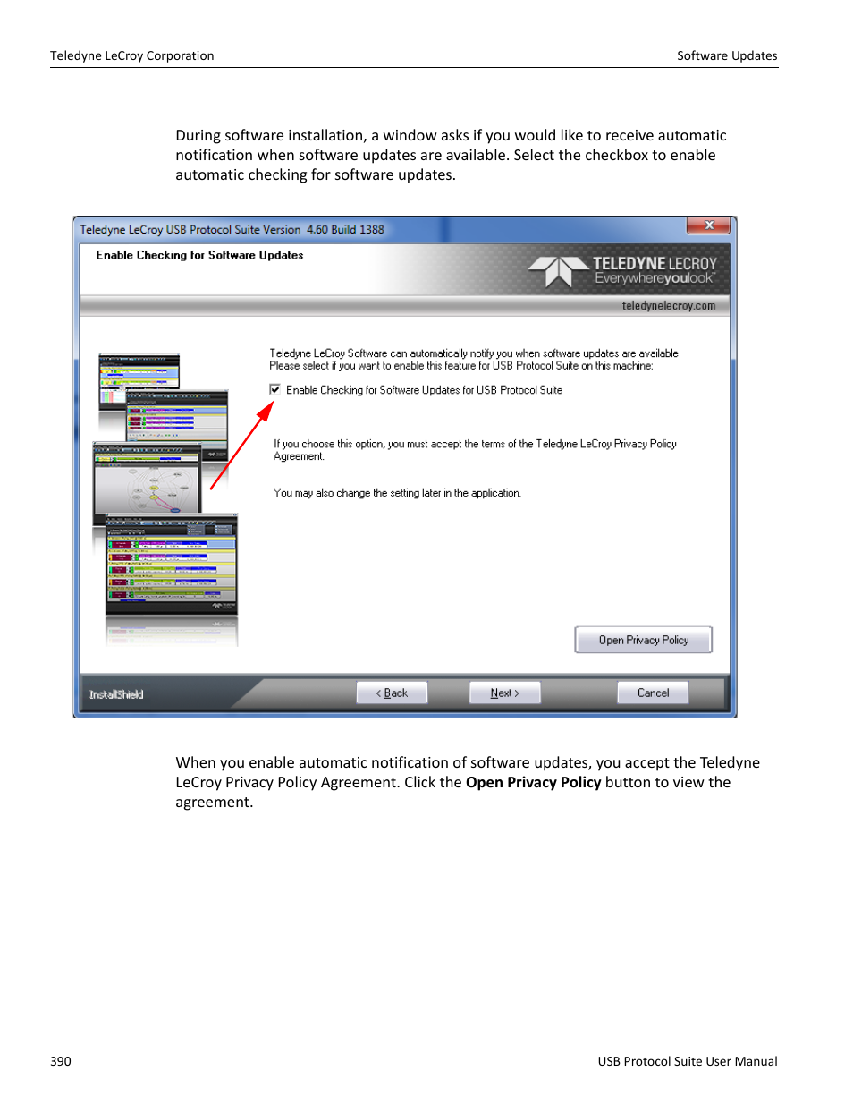 During software installation | Teledyne LeCroy USB Protocol Suite User Manual (Voyager_Advisor T3_Mercury) User Manual | Page 390 / 414