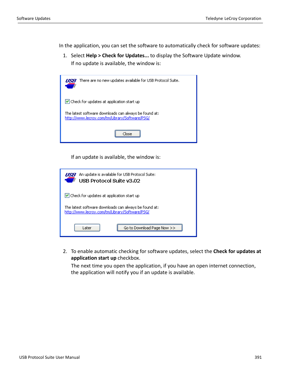 In the application | Teledyne LeCroy USB Protocol Suite User Manual (Voyager_Advisor T3_Mercury) User Manual | Page 391 / 414