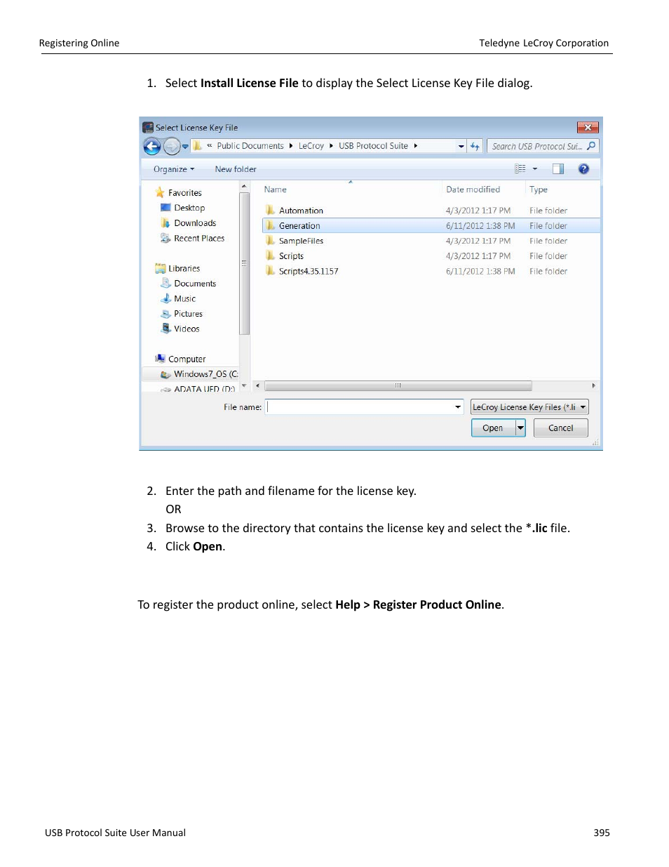 6 registering online | Teledyne LeCroy USB Protocol Suite User Manual (Voyager_Advisor T3_Mercury) User Manual | Page 395 / 414