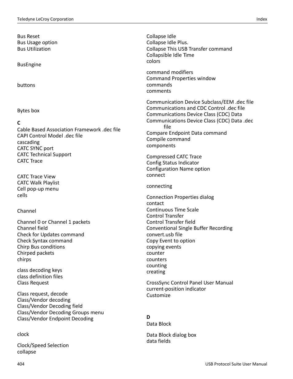 Teledyne LeCroy USB Protocol Suite User Manual (Voyager_Advisor T3_Mercury) User Manual | Page 404 / 414