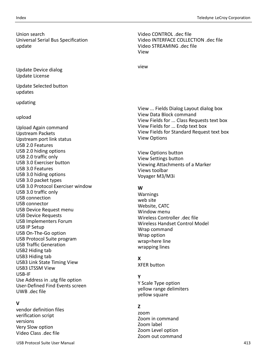 Teledyne LeCroy USB Protocol Suite User Manual (Voyager_Advisor T3_Mercury) User Manual | Page 413 / 414