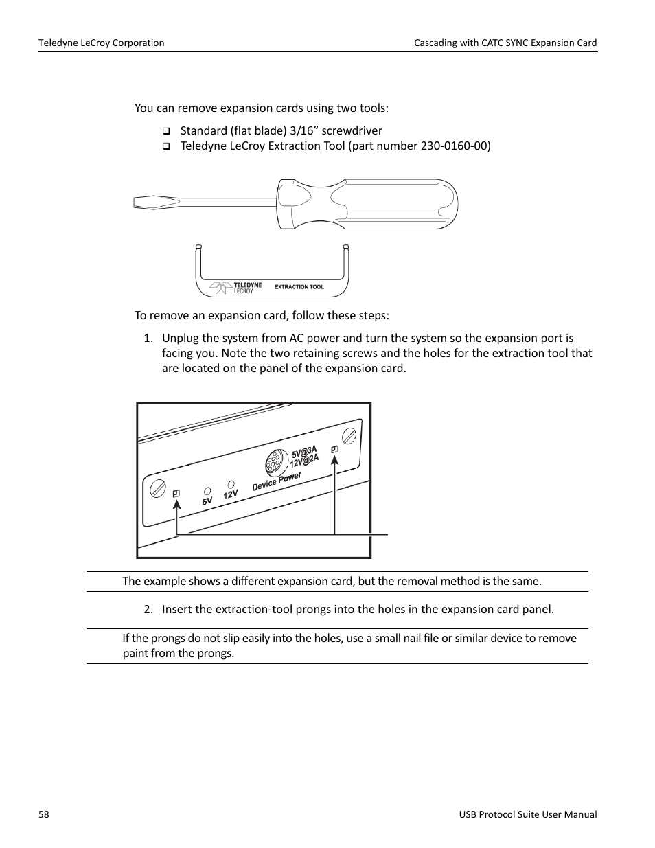2 removing expansion cards | Teledyne LeCroy USB Protocol Suite User Manual (Voyager_Advisor T3_Mercury) User Manual | Page 58 / 414
