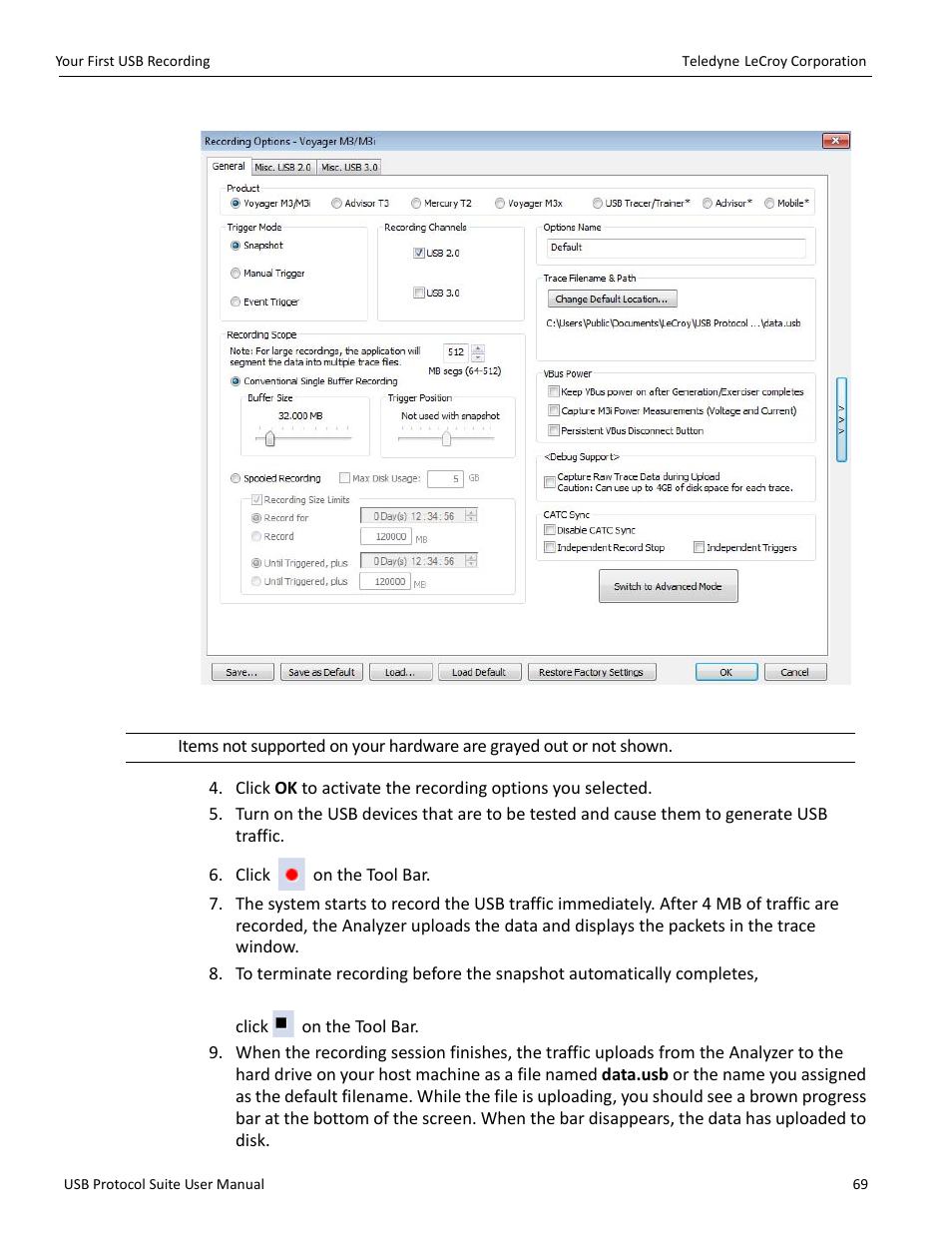 Teledyne LeCroy USB Protocol Suite User Manual (Voyager_Advisor T3_Mercury) User Manual | Page 69 / 414