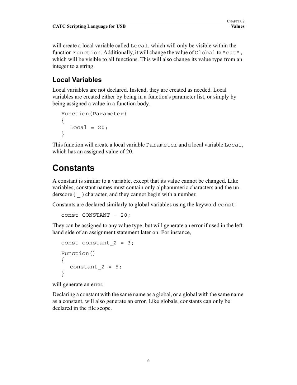 Local variables, Constants | Teledyne LeCroy USB Script Decode Manual User Manual | Page 12 / 90
