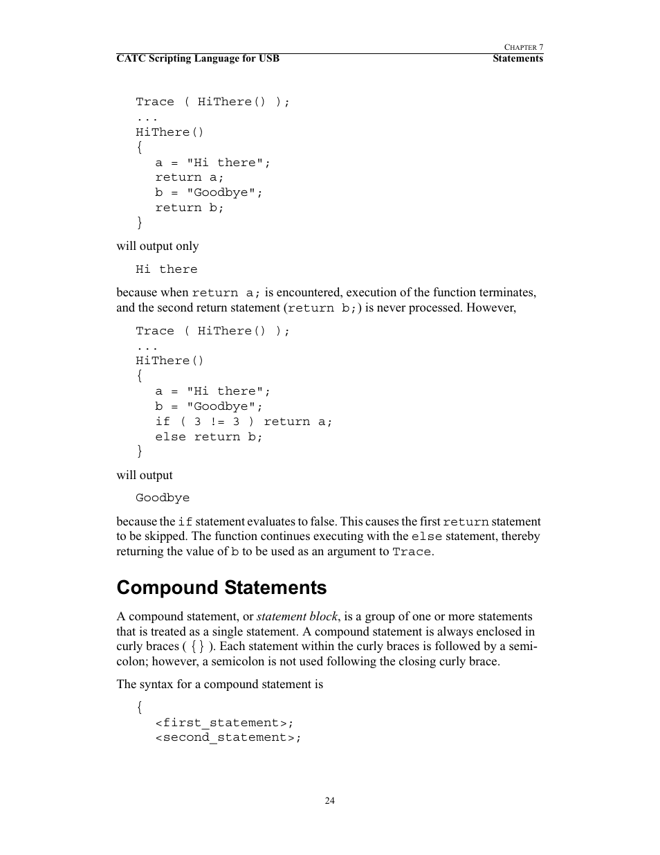 Compound statements | Teledyne LeCroy USB Script Decode Manual User Manual | Page 30 / 90
