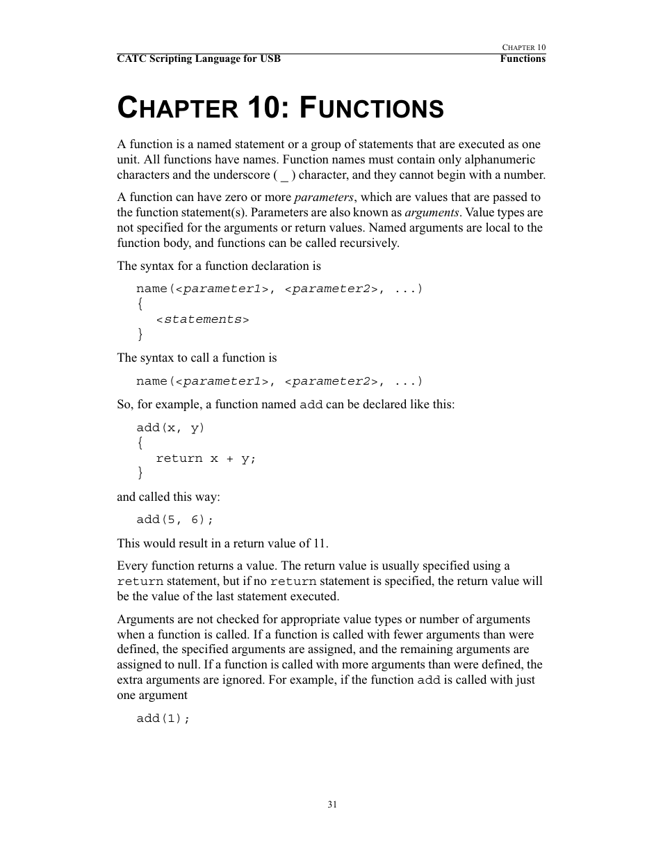 Chapter 10: functions, 10 functions, Hapter | Unctions | Teledyne LeCroy USB Script Decode Manual User Manual | Page 37 / 90