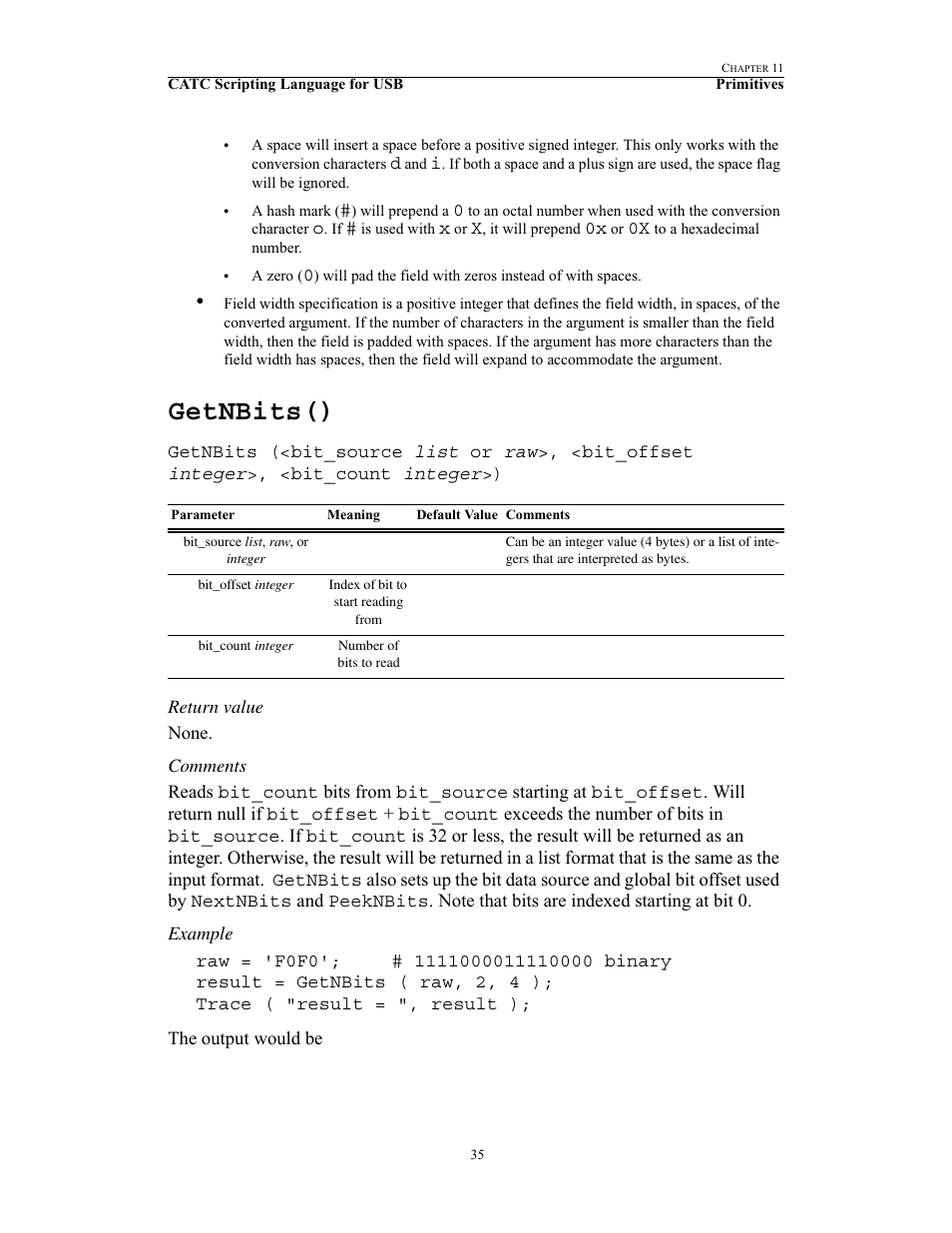 Getnbits() | Teledyne LeCroy USB Script Decode Manual User Manual | Page 41 / 90