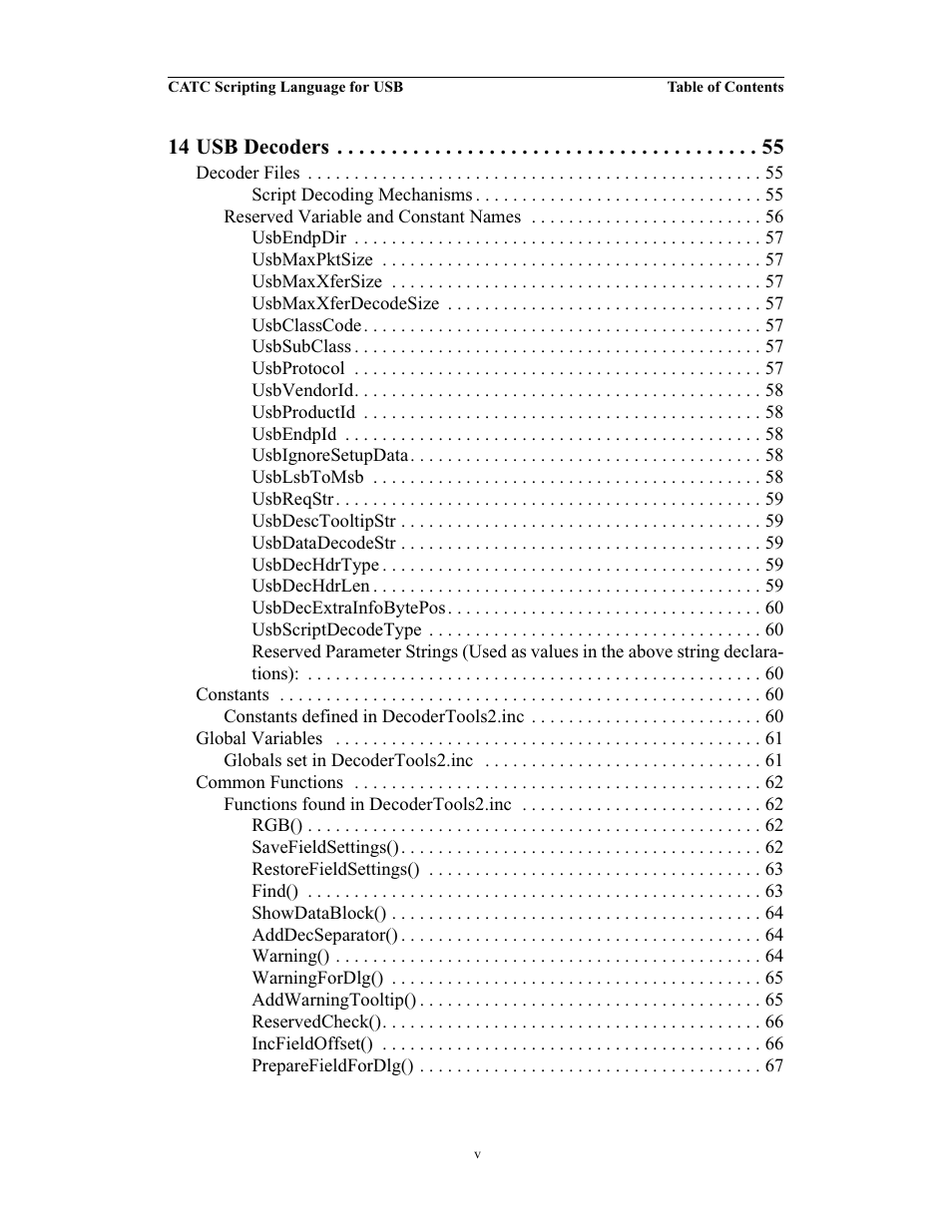 14 usb decoders | Teledyne LeCroy USB Script Decode Manual User Manual | Page 5 / 90