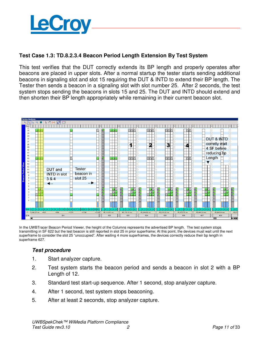 Teledyne LeCroy UWBSpekChek and WiMedia Platform Test User Guide User Manual | Page 11 / 33