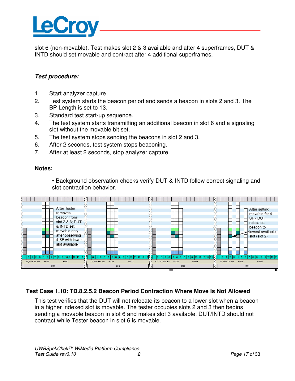 Teledyne LeCroy UWBSpekChek and WiMedia Platform Test User Guide User Manual | Page 17 / 33