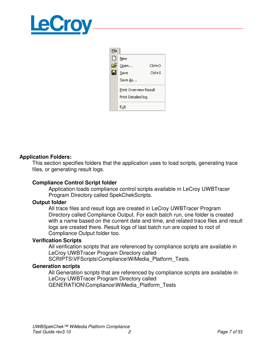 Teledyne LeCroy UWBSpekChek and WiMedia Platform Test User Guide User Manual | Page 7 / 33
