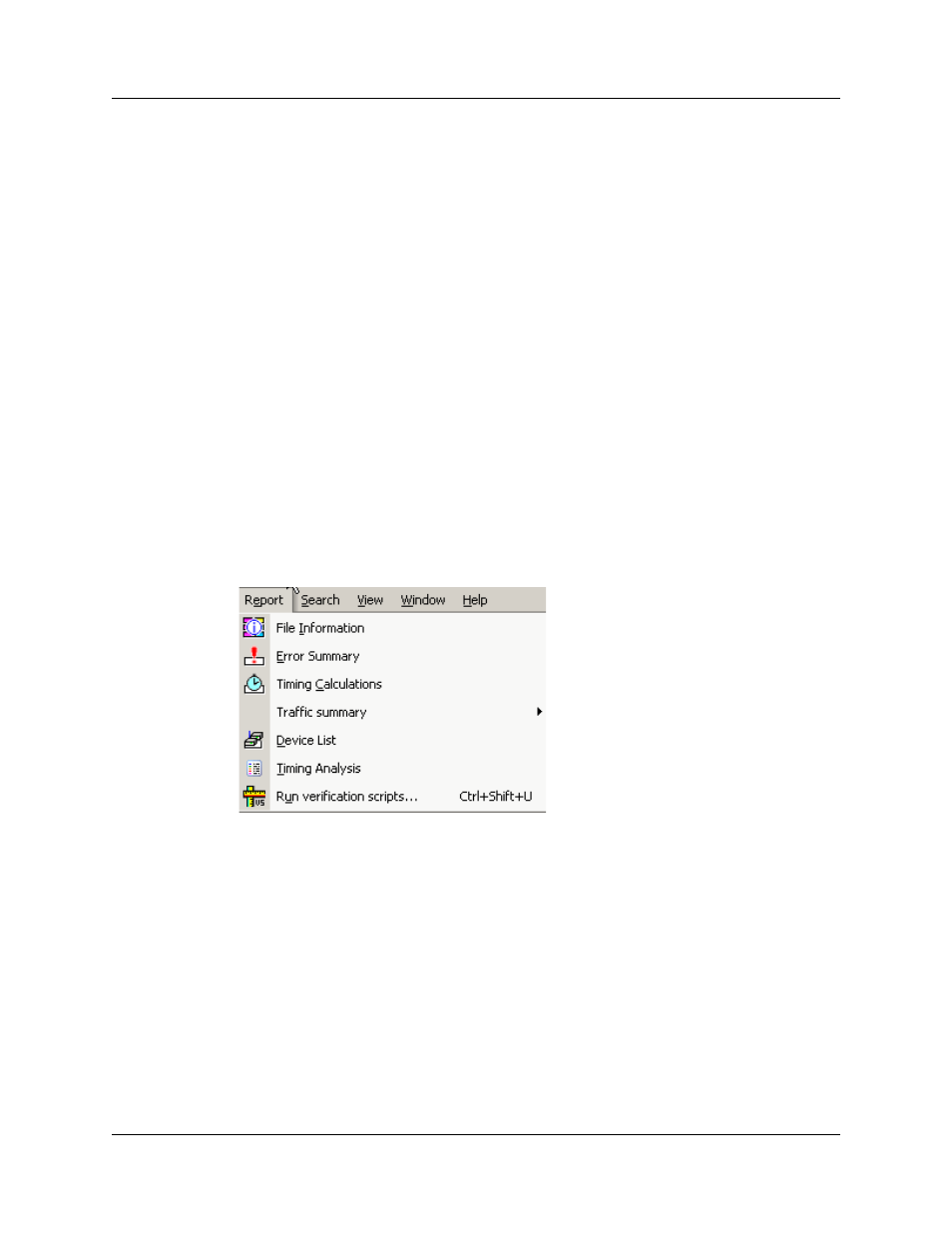 Chapter 9: reports, Chapter 9, Reports | Figure 9.1 report menu | Teledyne LeCroy UWBTracer User Manual User Manual | Page 123 / 334