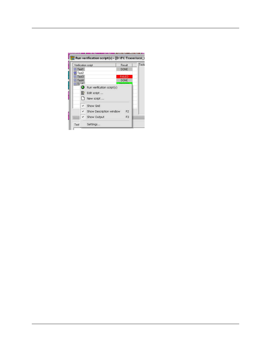 Figure 9.45 run verification scripts options | Teledyne LeCroy UWBTracer User Manual User Manual | Page 161 / 334