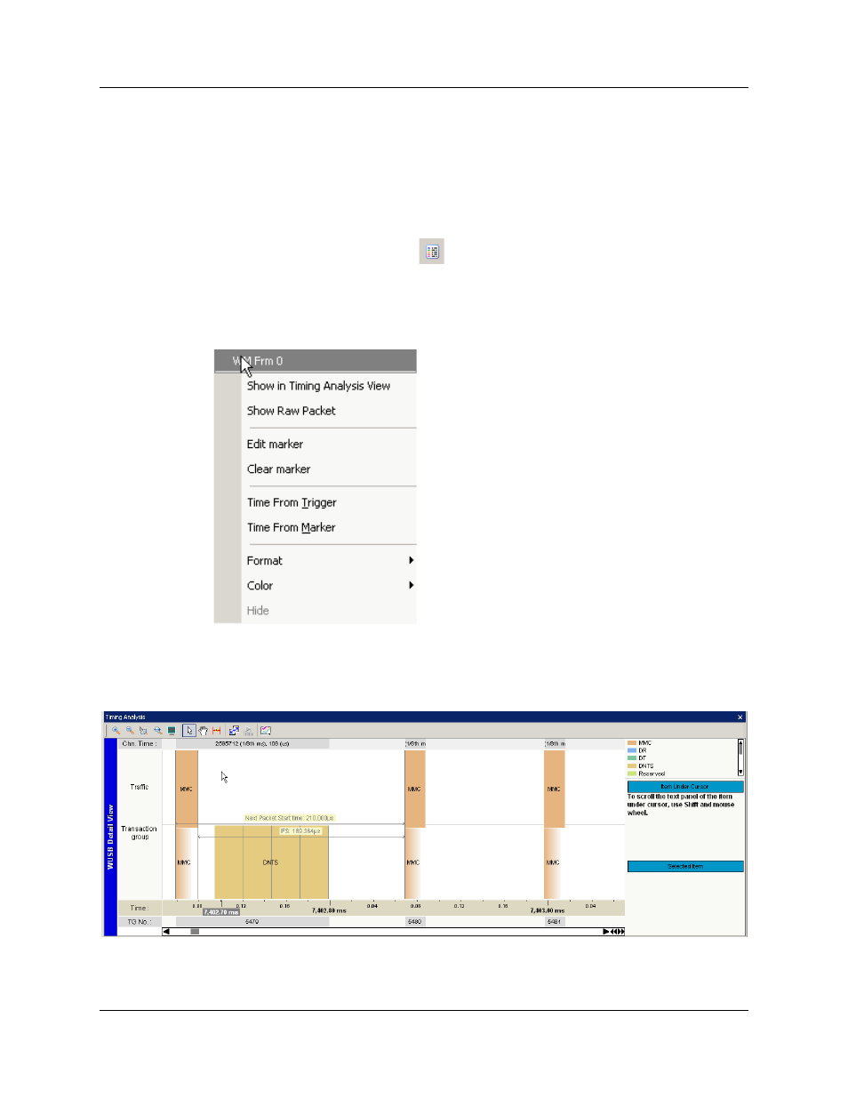 9 timing analysis views, Frame wusb detail view in timing analysis window | Teledyne LeCroy UWBTracer User Manual User Manual | Page 163 / 334