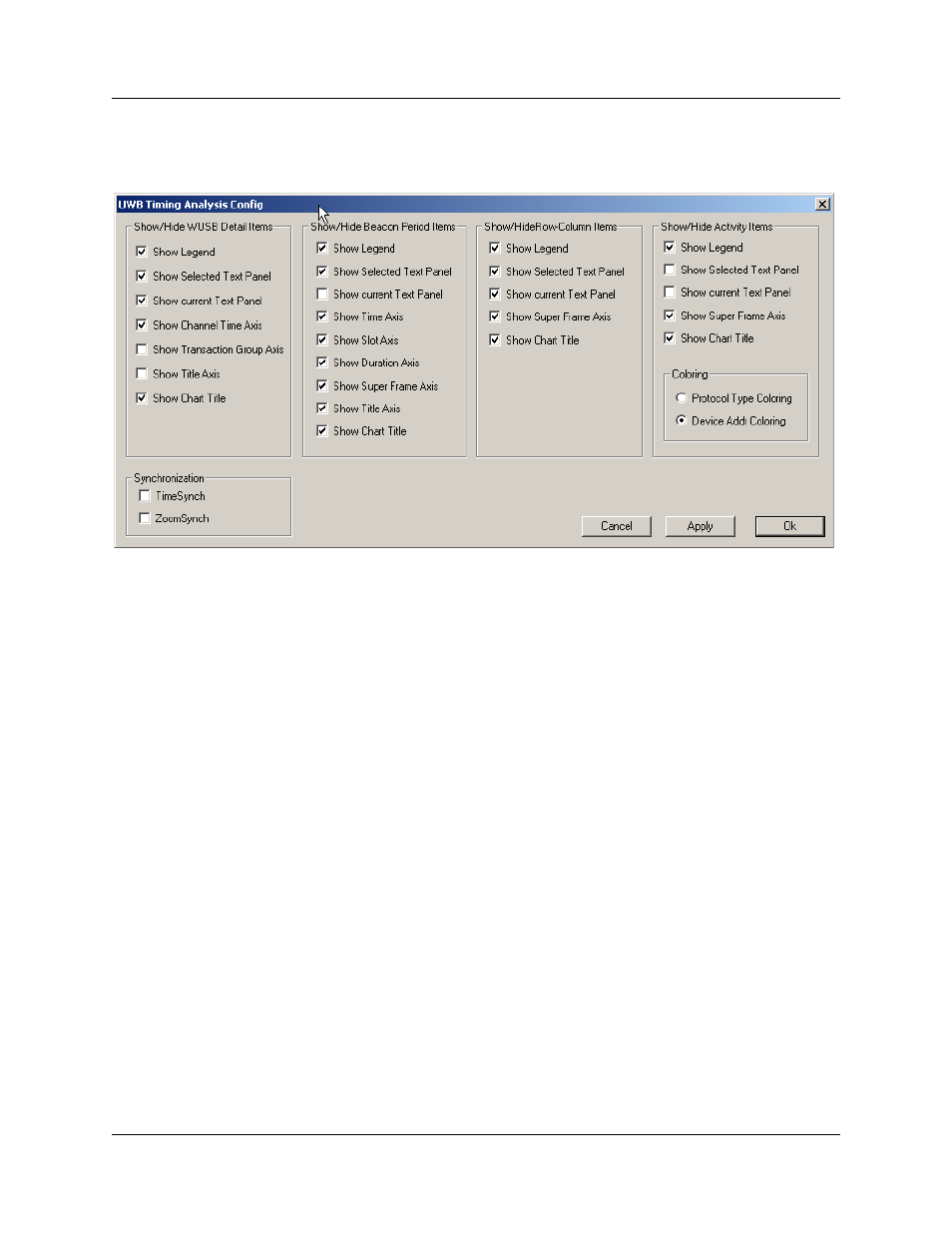 Figure 9.51 timing analysis property dialog | Teledyne LeCroy UWBTracer User Manual User Manual | Page 168 / 334