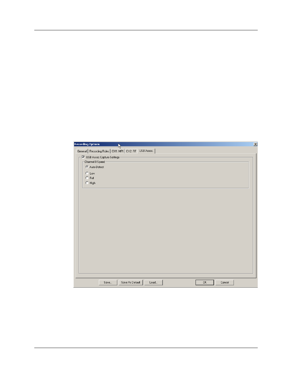 4 recording options: usb assoc, Figure 12.6 usb assoc. dialog box | Teledyne LeCroy UWBTracer User Manual User Manual | Page 207 / 334