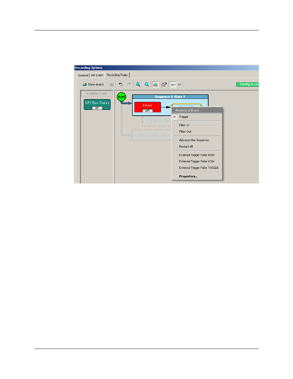 Figure 12.18 action pop-up menu | Teledyne LeCroy UWBTracer User Manual User Manual | Page 218 / 334