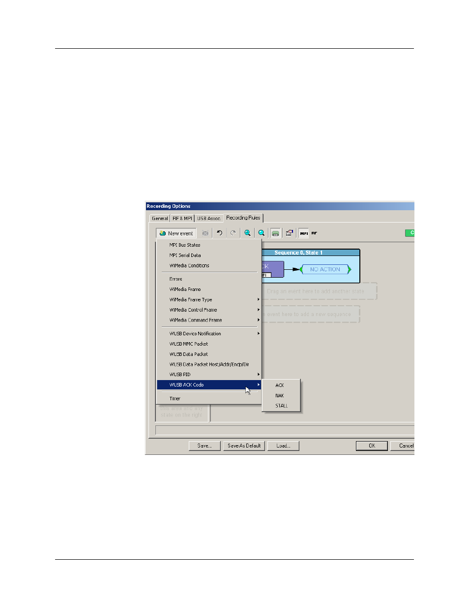 Using a single-state sequence, Figure 12.27 example 1: creating the event | Teledyne LeCroy UWBTracer User Manual User Manual | Page 227 / 334