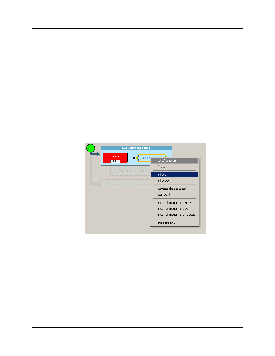 Figure 12.35 example 4: assigning the action | Teledyne LeCroy UWBTracer User Manual User Manual | Page 232 / 334