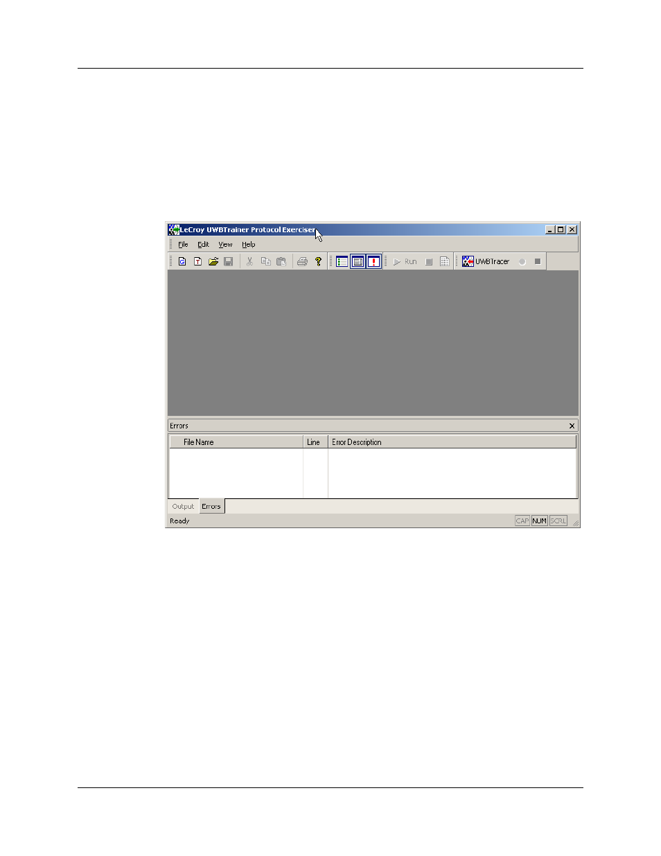 3 starting the uwbtrainer program, Figure 14.2 uwbtrainer main window, 3 starting the uwb trainer program | Teledyne LeCroy UWBTracer User Manual User Manual | Page 250 / 334